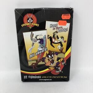 Vintage Unopened Looney Tunes 32 Valentines Cards Taz Bugs Bunny Cartoons Kids